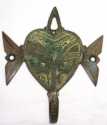 Handmade Vintage Tribal Brass made An Elephant face shape Coat hook key hanger