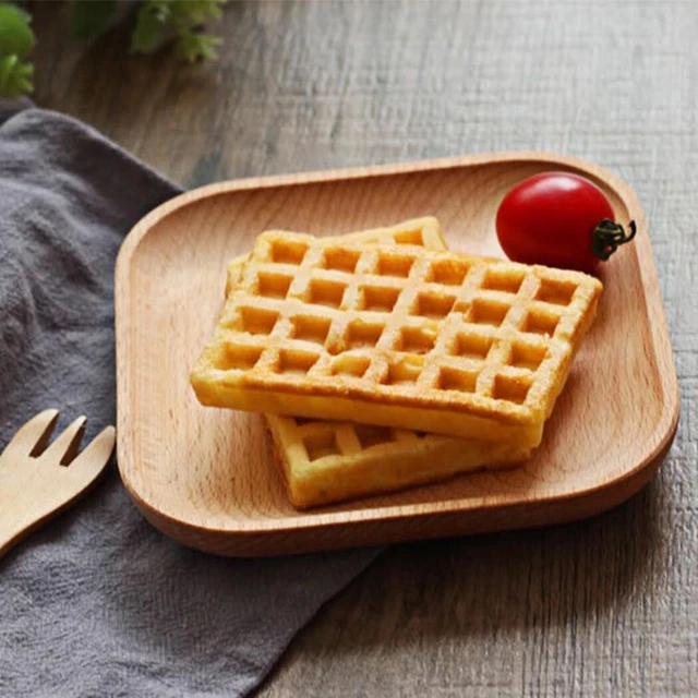 Oferta Lo más nuevo Protable Durable Plato de Madera Plato Alimentos Leche Almacenamiento Té