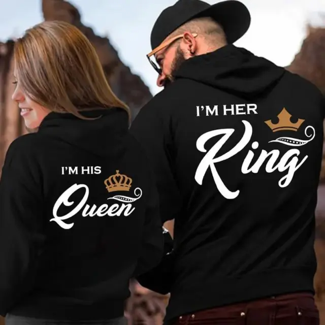 Matching His King And Her Queen Hoodies Set Pullovers For Lovers