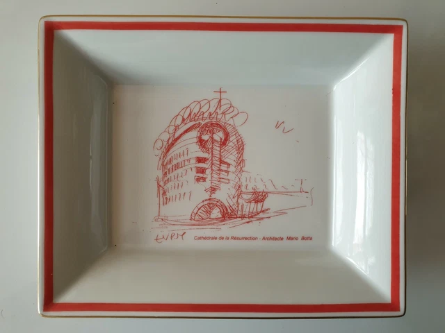 Vide poche, cendrier HAVILAND Limoges cathédrale d’Evry Architecte Mario Botta