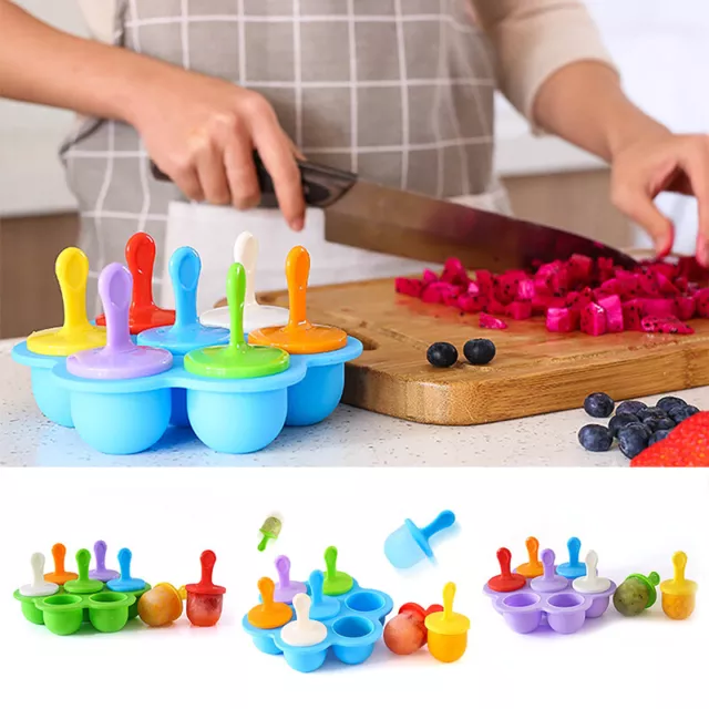 Silicone Ice Mould Cream Block Molds icy Pole Jelly Pop Popsicle Maker 7 Frozen