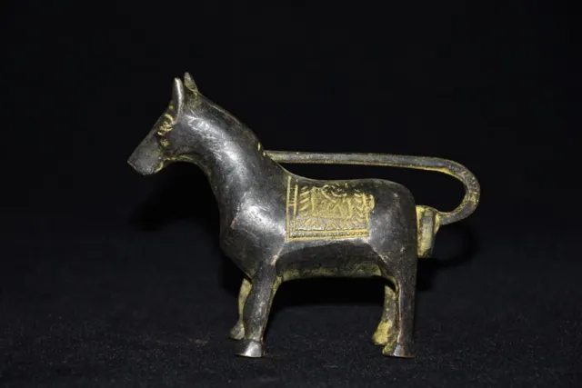 Exquisite Old Chinese Bronze Copper Handmade Horse Lock Key Statue