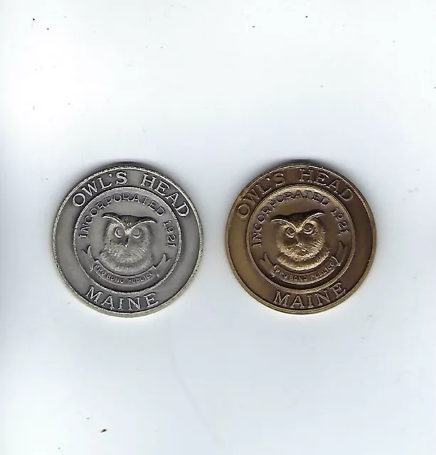 1971 Owls head Maine 50TH Medal set sterling Silver-Bronze  toughest maine Set