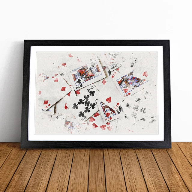 Deck of Cards Watercolour Framed Wall Art Print Poster Picture Decor Painting