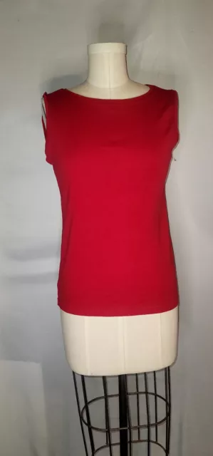 Karen Scott Top Size Medium Women's Sleeveless Red Pullover Stretchy Blouse