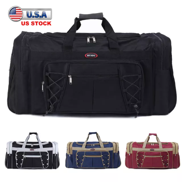 72L Men Women Duffle Tote Bag Gym Travel Overnight Weekender Bag Carry Luggage
