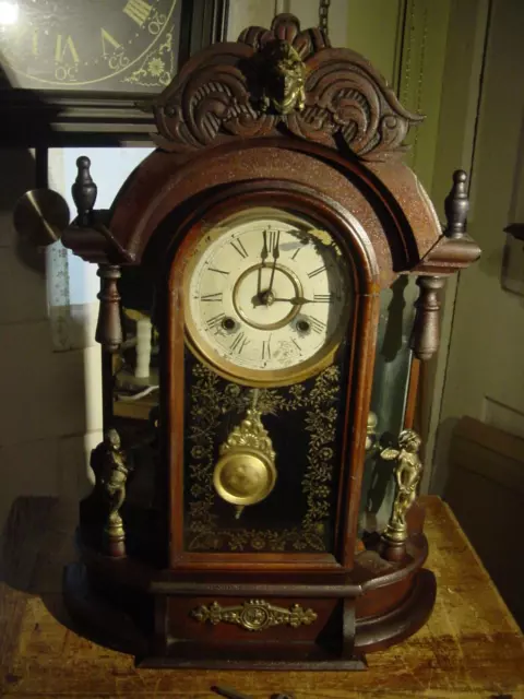 Antique Very Rare New Haven 1900 "Occidental Extra"  8 Day Shelf Clock Working