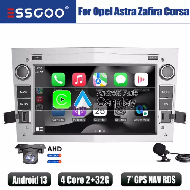 Android 13 Carplay Autoradio GPS 2+32G Kamera Für Opel Astra H Corsa C/D Zafira