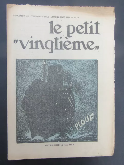 Tintin Herge Petit Vingtieme 1936 No 12 Bon Etat