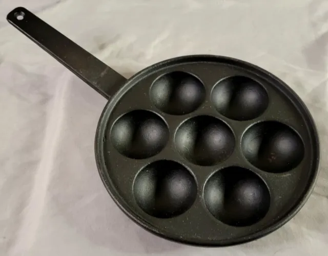 Cast Iron Pan Danish Aebleskiver Round Ball Pancake Preseasoned