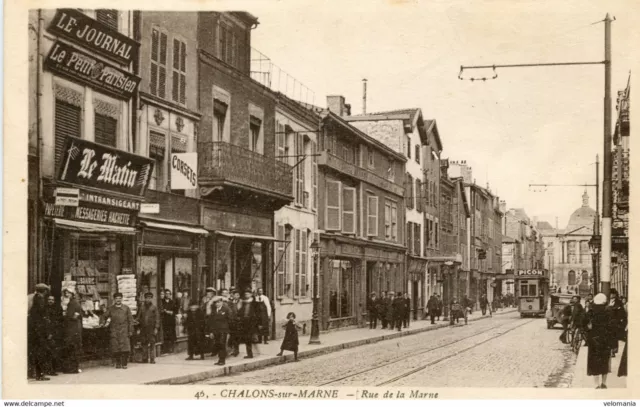 S8750 cpa 51 Châlons sur Marne - rue de la Marne