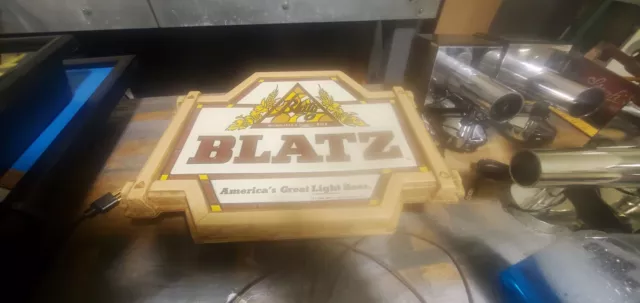 Blatz Beer Faux Wood Lighted Sign