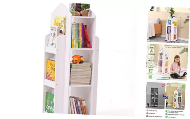 Rotating Bookshelf 360 Display Revolving Bookcase Storage Rack for House