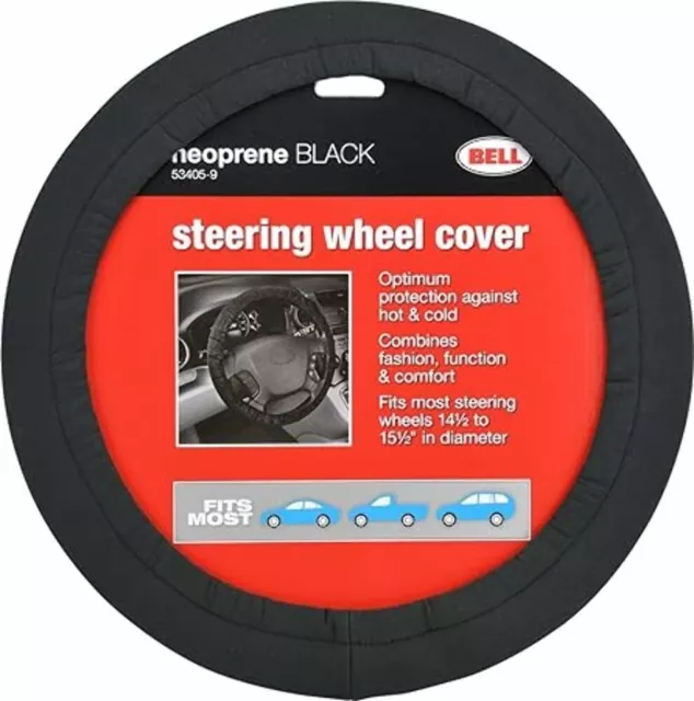 Bell Automotive 22-1-53405-9 Universal Neoprene Black Steering Wheel Cover