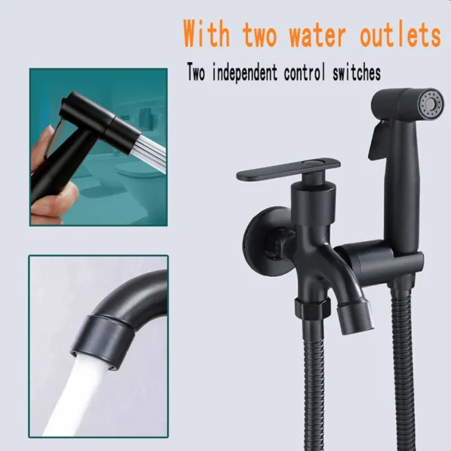 Extension de robinet flexible 360 - pour salle de bain extérieure et  cuisine (noir), pleine longueur30cm