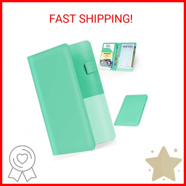 LINTRU Server Books for Waitress, Premium Pu Leather 5 x 8 Inch Servers Book wit