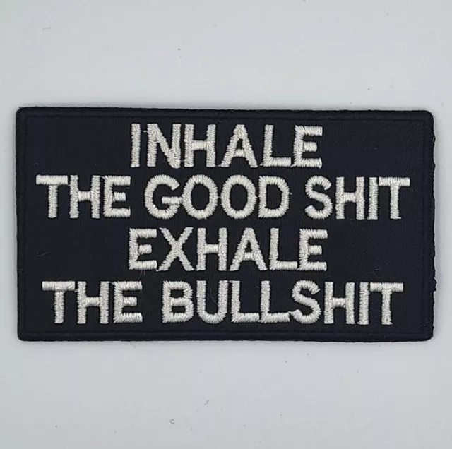 "Inhale The Good" Biker Harley Davidson Vest  Patch Iron On Sew On Jacket