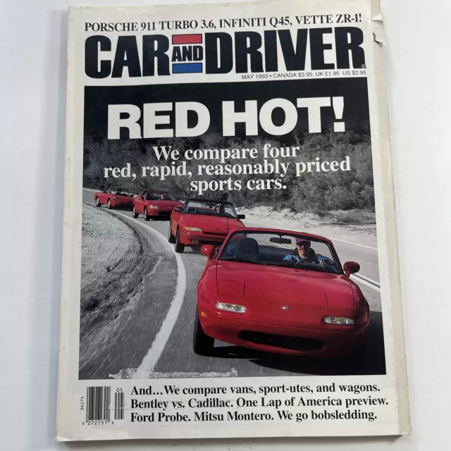 Car & Driver Magazine VTG 1993 Ford Probe Mazda MX-5 Mercury Capri Honda Civic