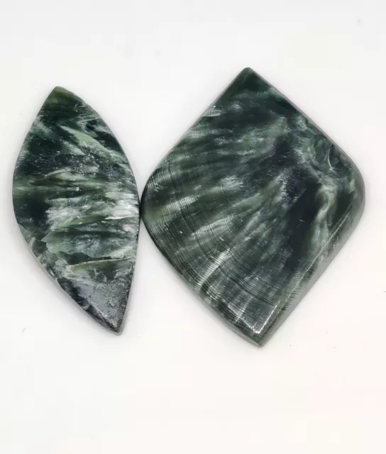 Natural Wonderful Seraphinite Fancy Cabochon Handmade Loose Gemstone 58 cts.