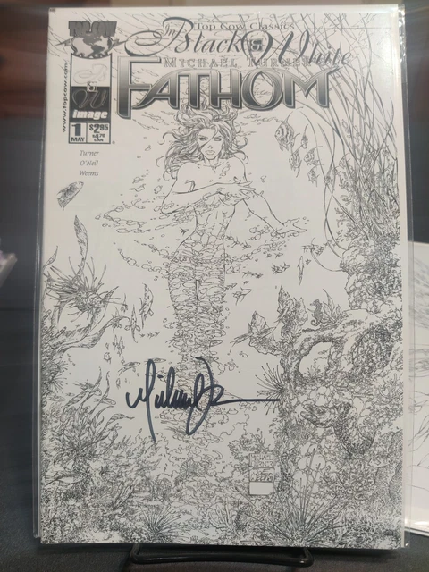 Top Cow Classics In Black & White: Fathom #1 Signed: Michael Turner (2000) w/coa