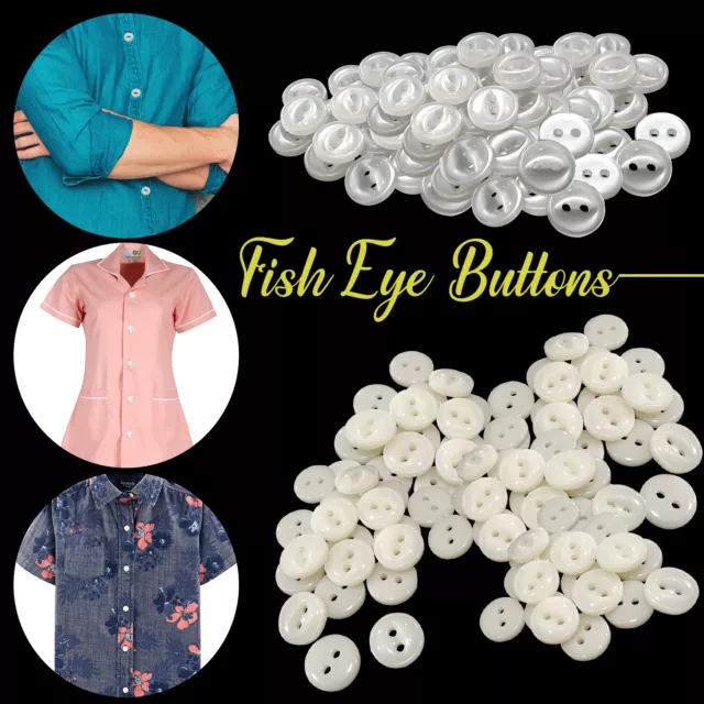 11mm Round Fish Eye Buttons Baby Cardigans 2 Hole Knitting Craft Sewing DIY