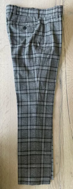 Next Kids 10yrs Grey Formal Check Trousers Height 140cm