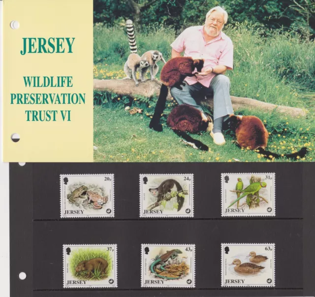 JERSEY PRESENTATION PACK 1997 Wildlife Preservation Trust VI MNH MINT STAMP  Set