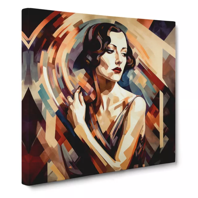 Art Deco Woman Gestural Art No.2 Canvas Wall Art Print Framed Picture Home Decor