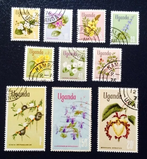 Uganda flowers 1969 stamps up to 20/-