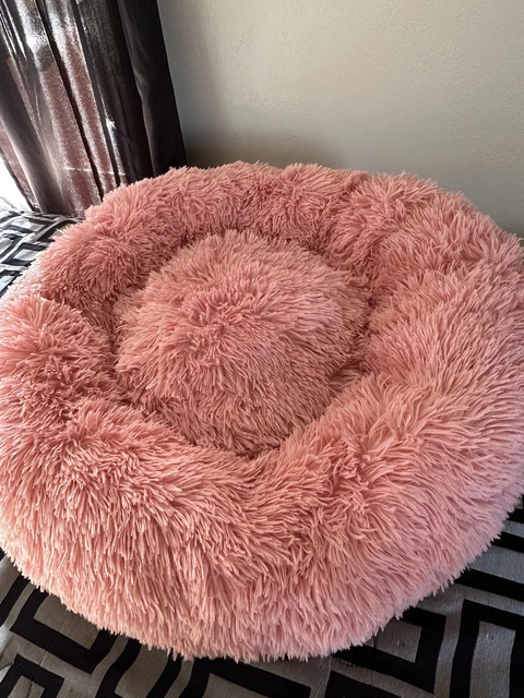 Plush Pet Bed Calming Donut Dog Bed Cat Bed Round Cuddler Nest Cushion Beds Mat