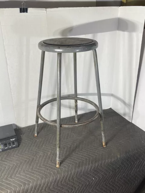 royal industrial seating bar stool vintage metal wood barstool chicago 29”x14”