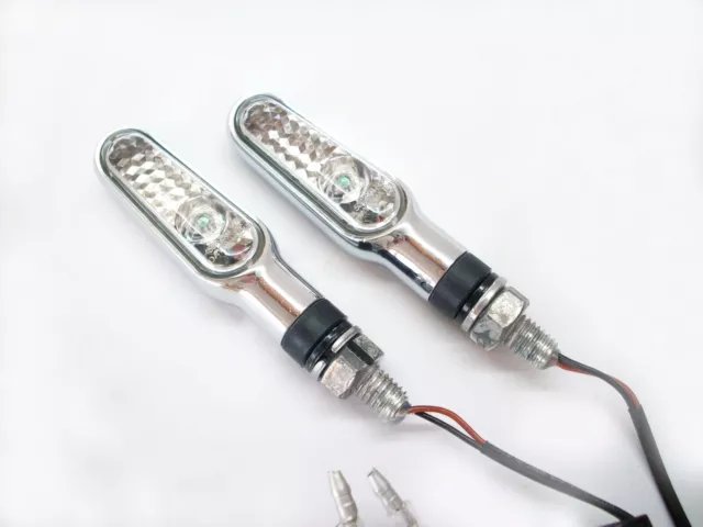 2x Aluminium LED Blinker chrom Daytona Turn Flasher Indicator 12 Volt M8 - NEU