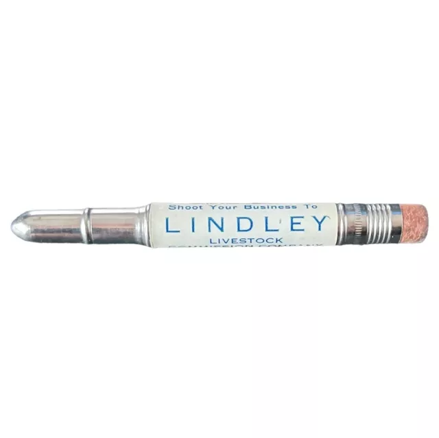 Vintage Lindley Livestock Commission Co Bullet Pencil Omaha, NE Advertising EUC