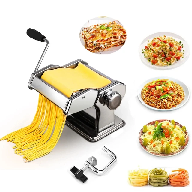 3-In-1 Nudelmaschine Edelstahl Pastamaker Pastamaschine Lasagne Spaghetti Silber
