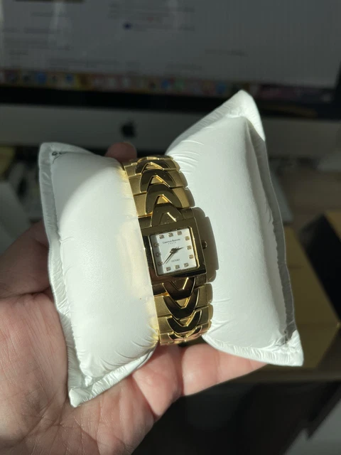 Christian Bernard 18k Gold Electroplated Ladies Swiss Made Paris Victory w/ Dia