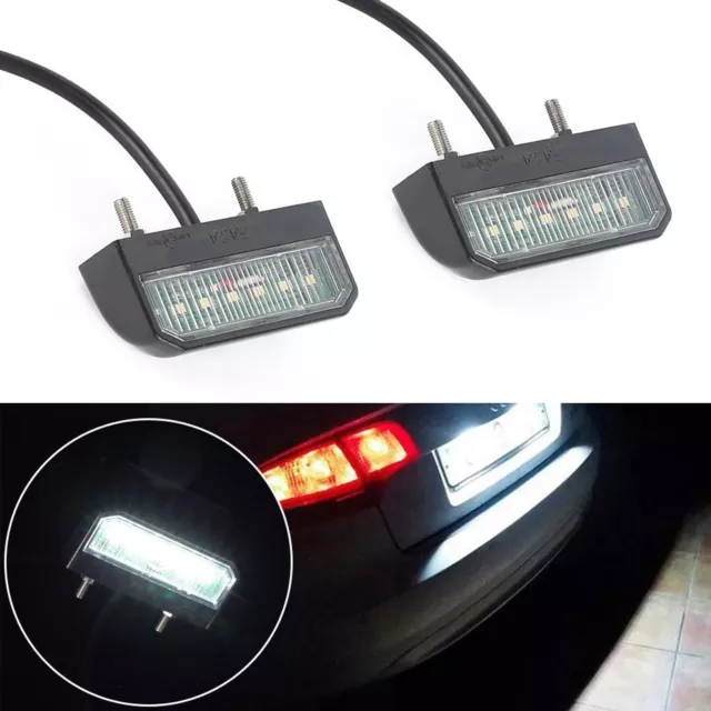 2x Waterproof Universal 6 LED License Number Plate Light Car Lorry Truck Trailer