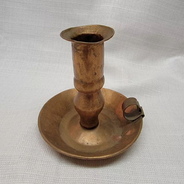Vintage Handwrought Copper Candlestick  Arts crafts style Mission Collect