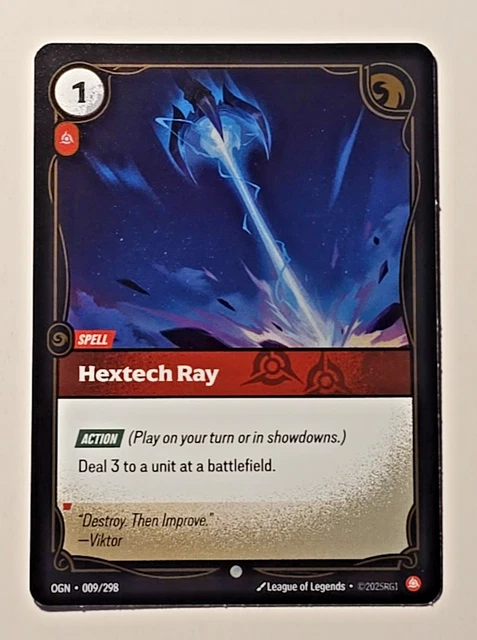 HEXTECH RAY FOIL 009/298 Origins Riftbound League of Legends 002884 £2. ...