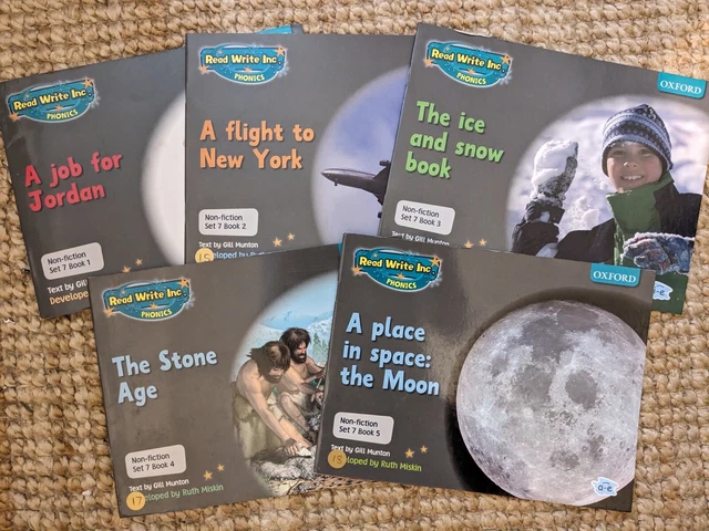 READ WRITE INC Phonics Books. Full Set x 5 Grey Non-Fiction. Learn to ...