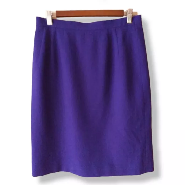 Laurel Womens Skirt Wool Violet Straight Knee Length Size 38