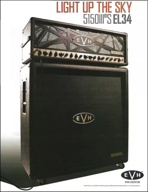 Eddie Van Halen EVH 5150 III LBXIIS EL34 head guitar amp cabinet advertisement