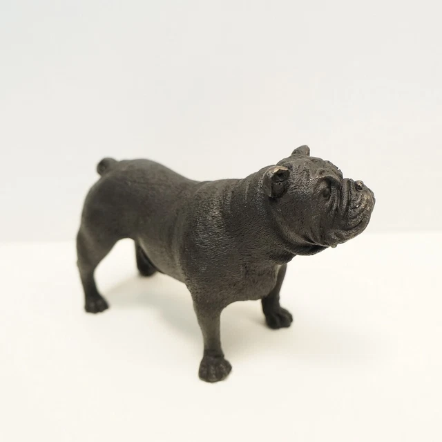 Estatua Perro Buldog Fauna Art Deco Estilo Art Nouveau Estilo Bronce sólido 2