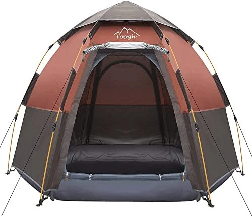 2-3-4 Person Camping Tent 60 Seconds Set Up Tent Waterproof Pop Up Hexagon