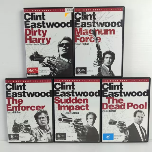 The Dirty Harry Collection 5 DVD Set R4 Clint Eastwood Scratch Free Discs VGC