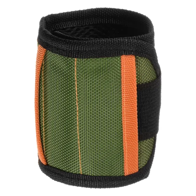 Magnetic Wristband for Screws 15 Magnets Nylon Wrist Band with Pocket Dark Green