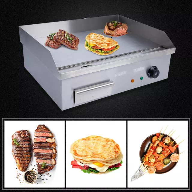 3000W 22" Commercial Electric Countertop Griddle Flat Top Grill Hot Plate BBQ