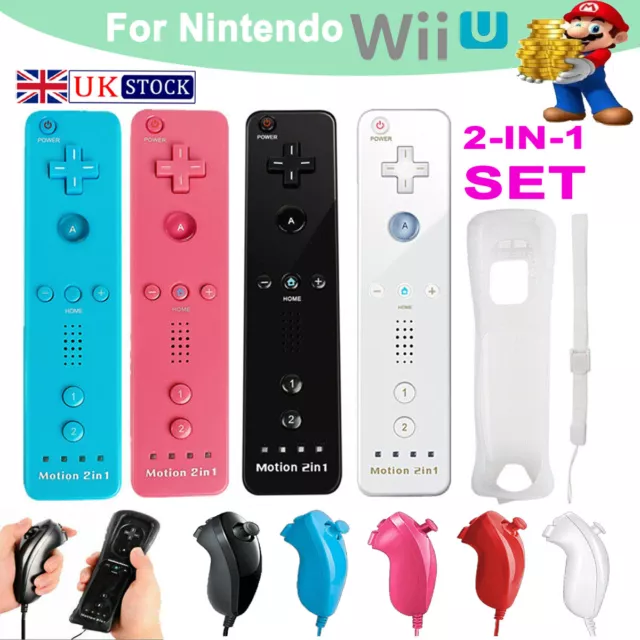 NEW Motion Plus Remote Controller + Nunchuck for Nintendo Wii / Wii U Console