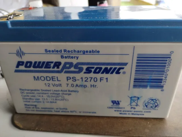 Power Sonic Ps-1270f1-12v 7.0 Amp-5ct