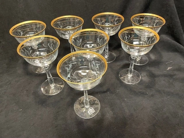 MIKASA EMPIRE GOLD Trim Champagne/Tall sherbet glasses 6 1/2". set of 8  $131.47 - PicClick CA
