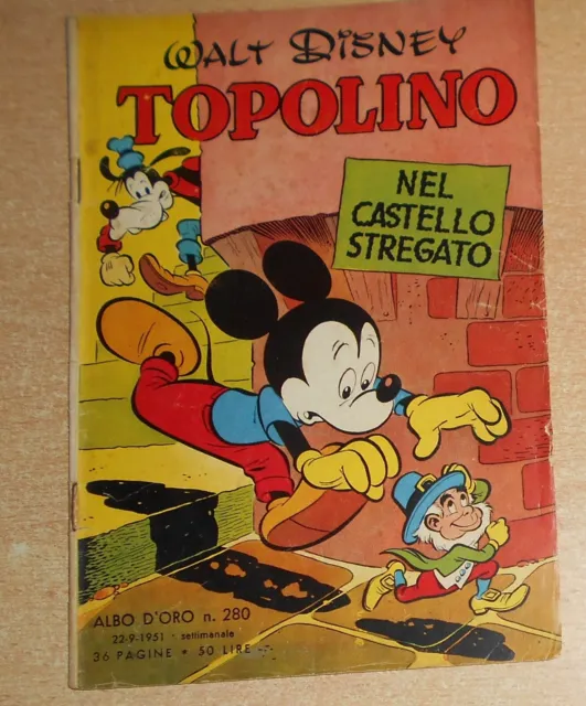 Ed.mondadori Alb0 D'oro  N°  280  1951  Topolino  Originale !!!!!